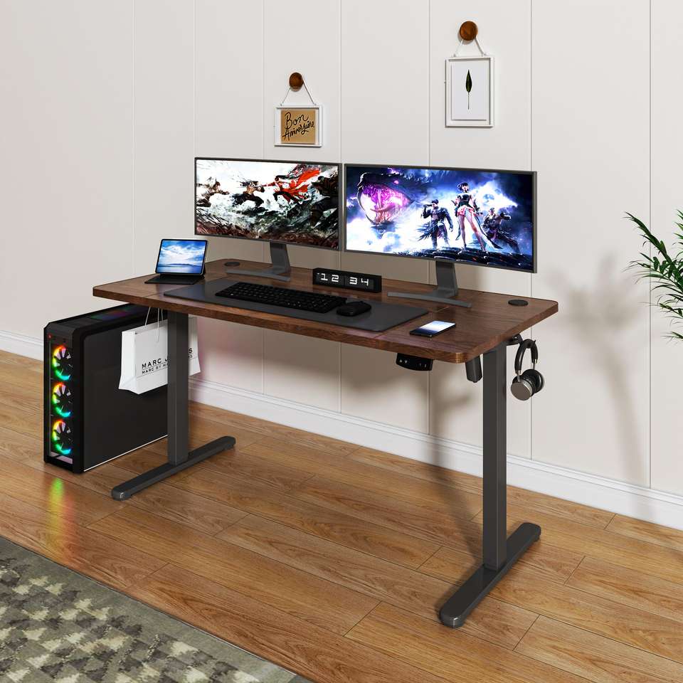 Hot Selling Minimalist Style Adjustable Height Standing Desk with Single Motor Ergonomic Design Executive Office Desk