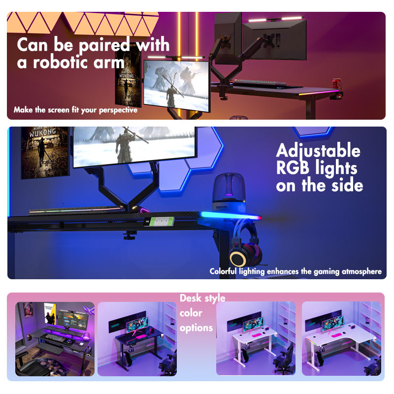 Hot Selling Minimalist Style Adjustable Height Standing Desk with Single Motor Ergonomic Design Executive Office Desk